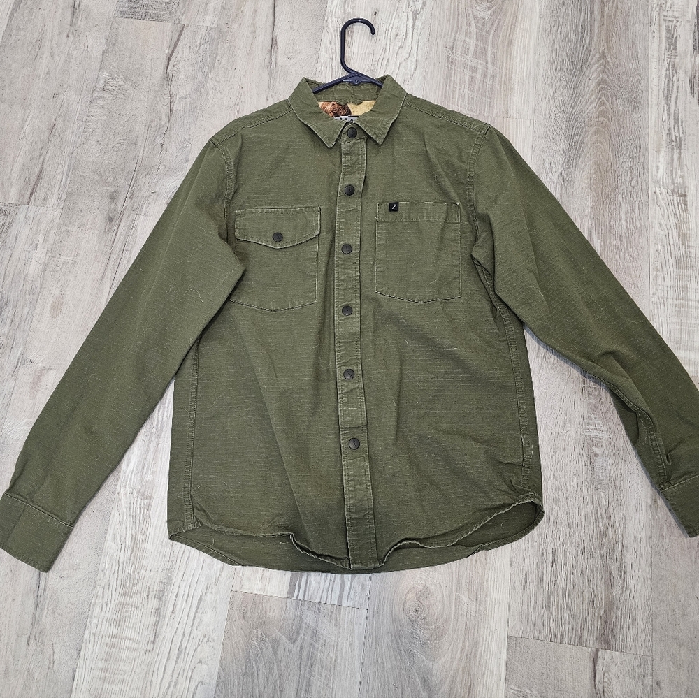 Pladra Olive Button Down Medium - image 1